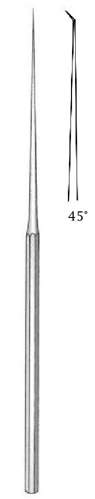 Micro Barbara ears - length = 16 cm / 6-1 / 4 ", tip = 1.0 mm, angle = 45 °