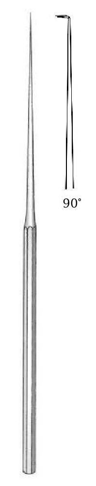 Micro gancho de oído Barbara - longitud = 16 cm / 6-1/4", punta = 1.0 mm, ángulo = 90°