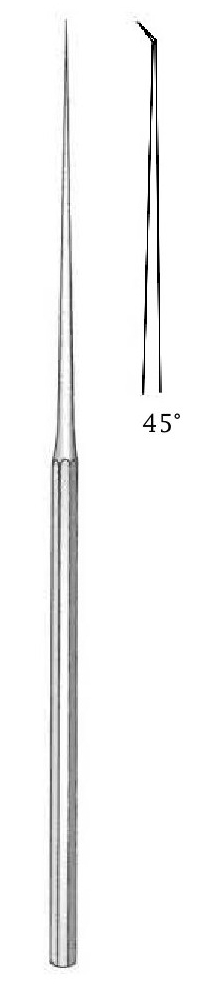 Barbara ear hook - length = 16 cm / 6-1 / 4 ", tip = 1.2 mm, angle = 45 °