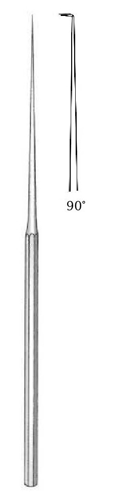 Micro gancho de oído Barbara - longitud = 16 cm / 6-1/4", punta = 1.2 mm, ángulo = 90°
