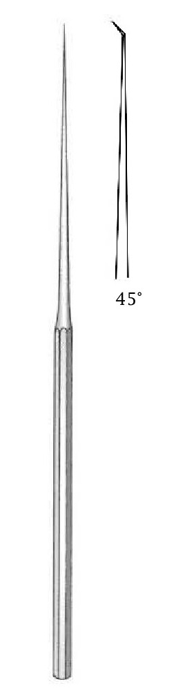 Micro gancho de oído Barbara - longitud = 16 cm / 6-1/4", punta = 1.5 mm, ángulo = 45°