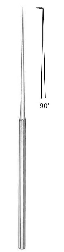 Micro gancho de oído Barbara - longitud = 16 cm / 6-1/4", punta = 1.5 mm, ángulo = 90°
