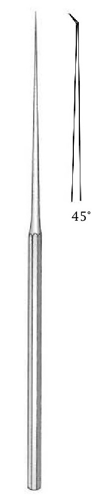 Barbara ear hook - length = 16 cm / 6-1 / 4 ", tip = 2.5 mm, angle = 45 °