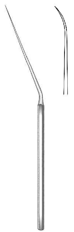 Barbara ear needle, curve - length = 15.5 cm / 6 "