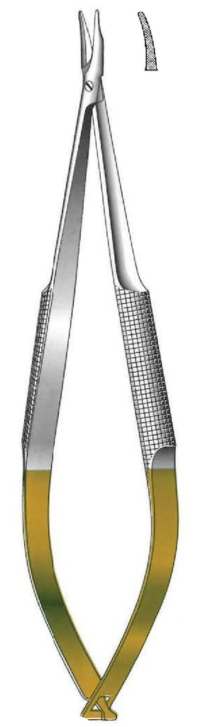 Porta agujas Barraquer con bloqueo, dentado, TC Gold - longitud = 18 cm / 7"