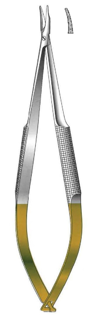 Porta agujas Barraquer con bloqueo, dentado, TC Gold - longitud = 20 cm / 8"