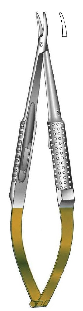 Porta agujas Barraquer con bloqueo, TC Gold - longitud = 23 cm / 9"