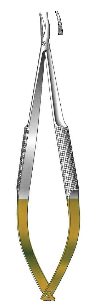 Porta agujas Barraquer sin bloqueo, dentado, TC Gold - longitud = 23 cm / 9"