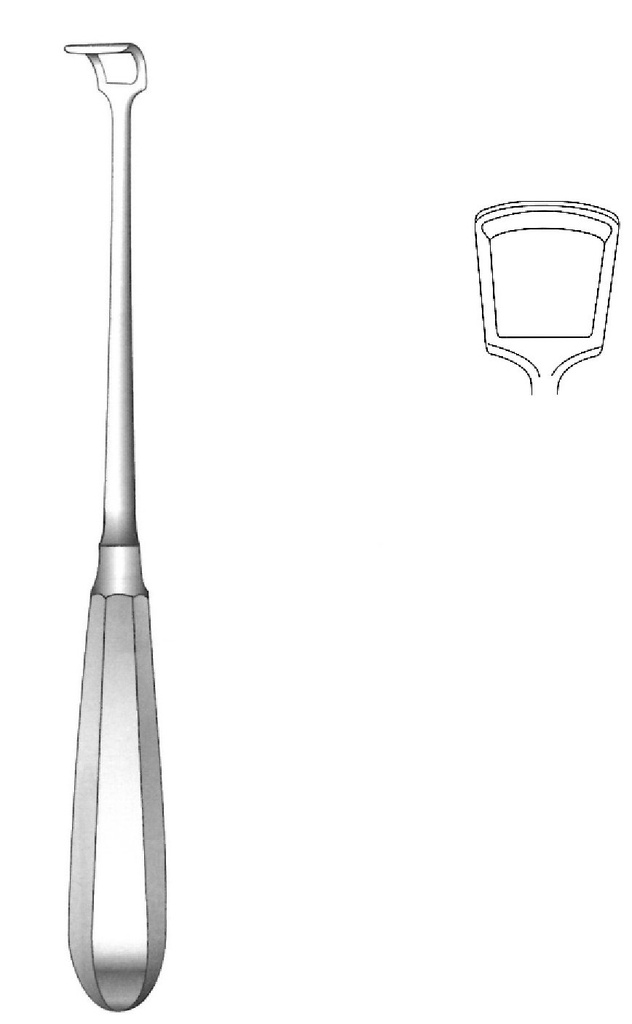 Beckmann adenoid curette, figure 2 - length = 22 cm / 8-3/4"