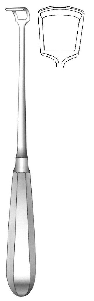 Beckmann adenoid curette, figure 3 - length = 22 cm / 8-3/4"