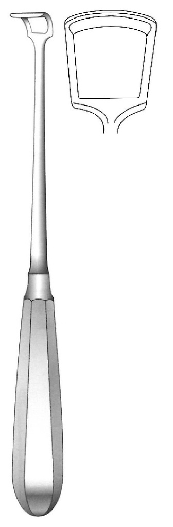 Beckmann adenoid curette, figure 5 - length = 22 cm / 8-3/4"