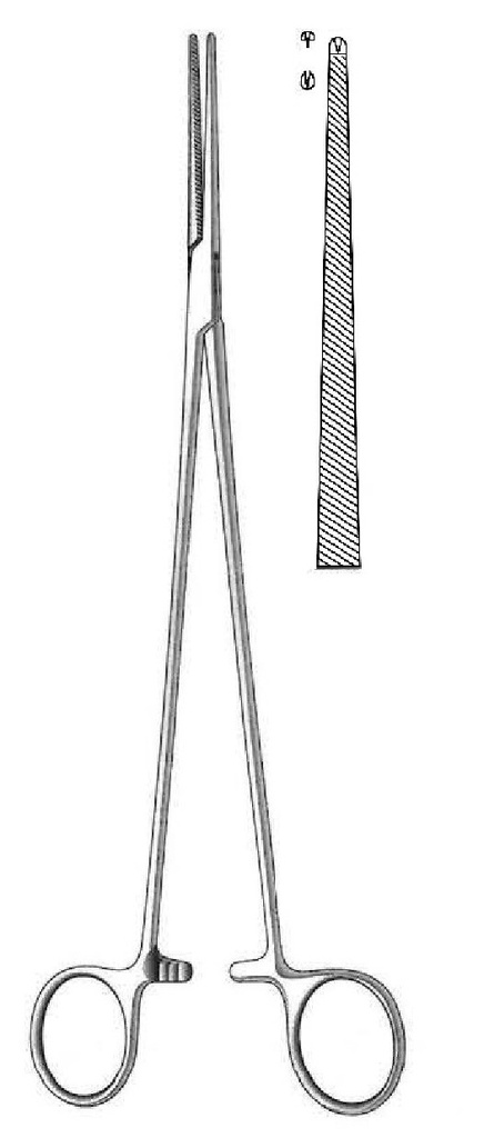 Pinza arteria Bengolea, recta, dientes = 1:2 - longitud = 20 cm / 8"