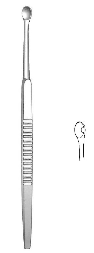 Besnier curette, diameter = 3 mm - length = 13.5 cm / 5-1/4"