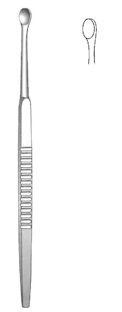 Besnier curette, diameter = 5 mm - length = 13.5 cm / 5-1/4"