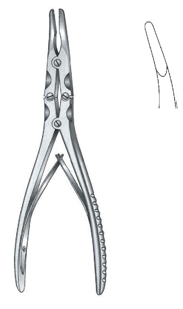 Pinza gubia Beyer, curva - longitud = 18 cm / 7"