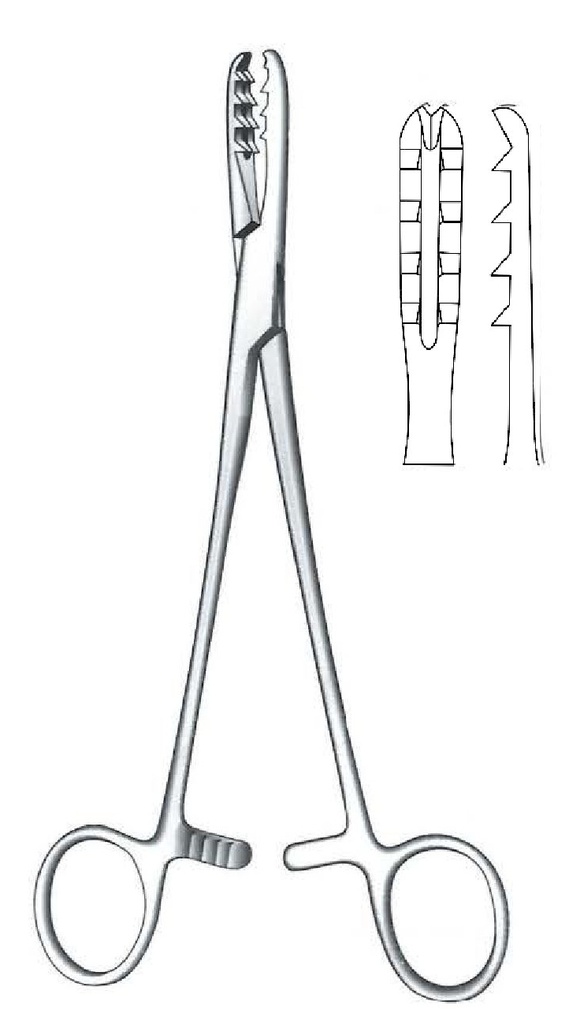 Bircher-Ganske Bone Holding Forceps, straight - length = 20 cm / 8"