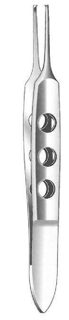 Pinza iris Bishop-Harman, fino, dientes = 1:2 - longitud = 8.5 cm / 3-1/2"
