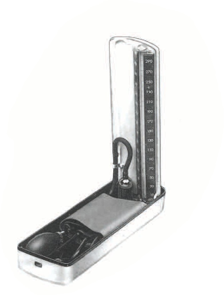 Blood pressure pressure gauge, calibrated with velcro sleeve