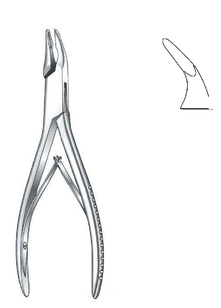 Pinza gubia para hueso Blumenthal, curva - longitud = 15 cm / 6"