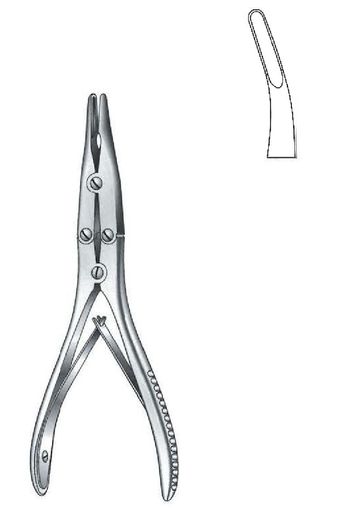 Bohler Bone Rongeur, tip = 3 mm, curved - length = 15 cm / 6"