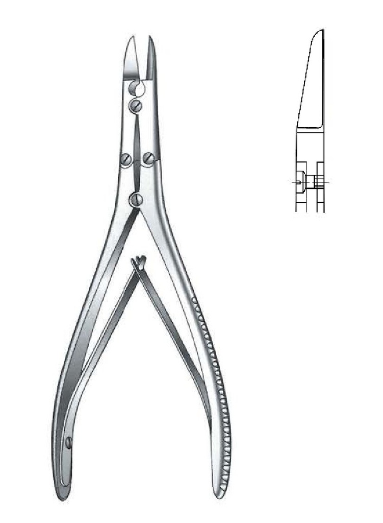 Pinza para cortar huesos, recta - longitud = 17 cm / 6-3/4"