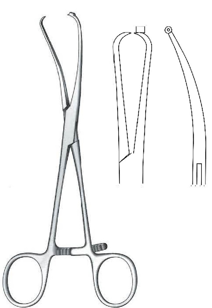 Bone clamping clamp with 1.1 mm Kirschner wire guide