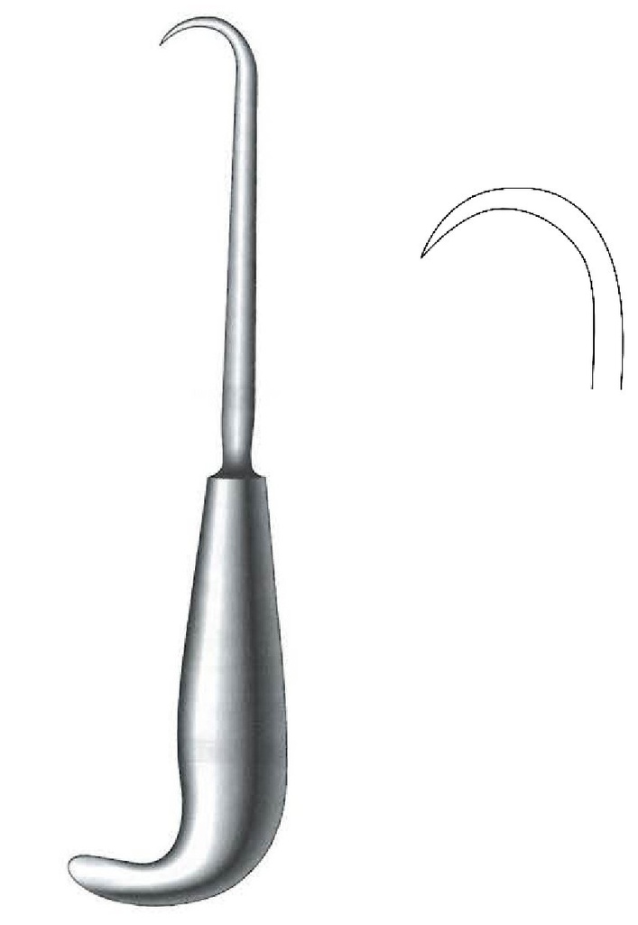 Gancho para huesos con mango de agarre, mediano