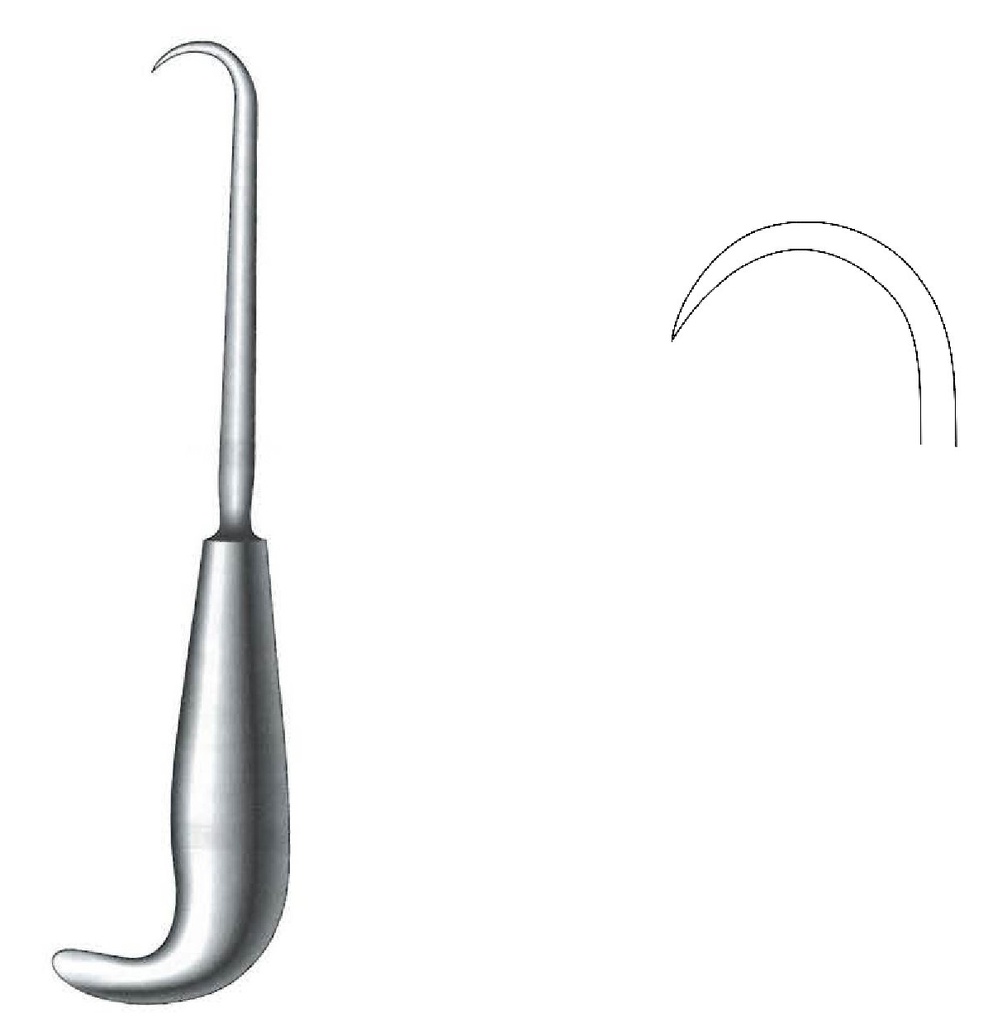 Bone hook with grip handle, large