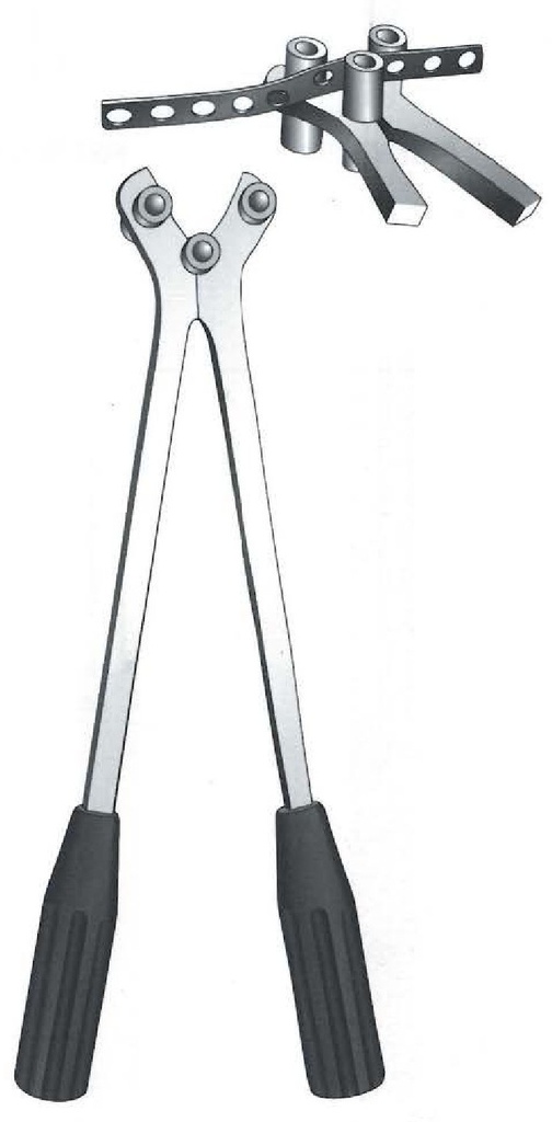 Pinza para doblar placas, tipo rodillo