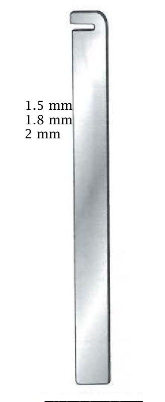 Doblador de placas óseas, extremo único, hoja interior = 1.8 mm