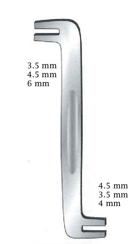 Bone plate bending, size = 6 mm, 4 mm