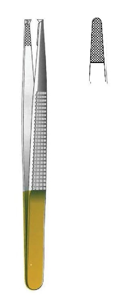 Bonney Tissue Forceps, TC Gold - length = 17 cm / 6-3/4"