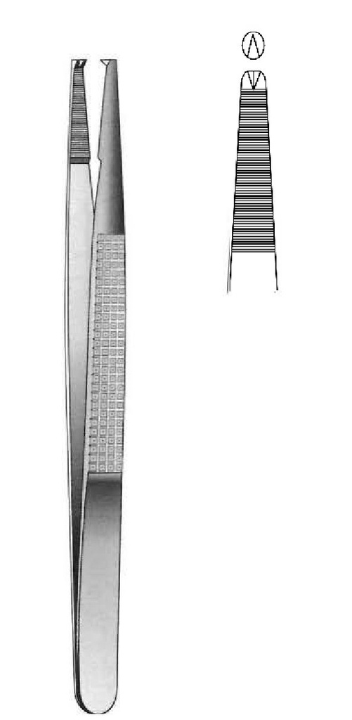 Pinza de tejido Bonney, dientes = 1:2 - longitud = 18 cm / 7"