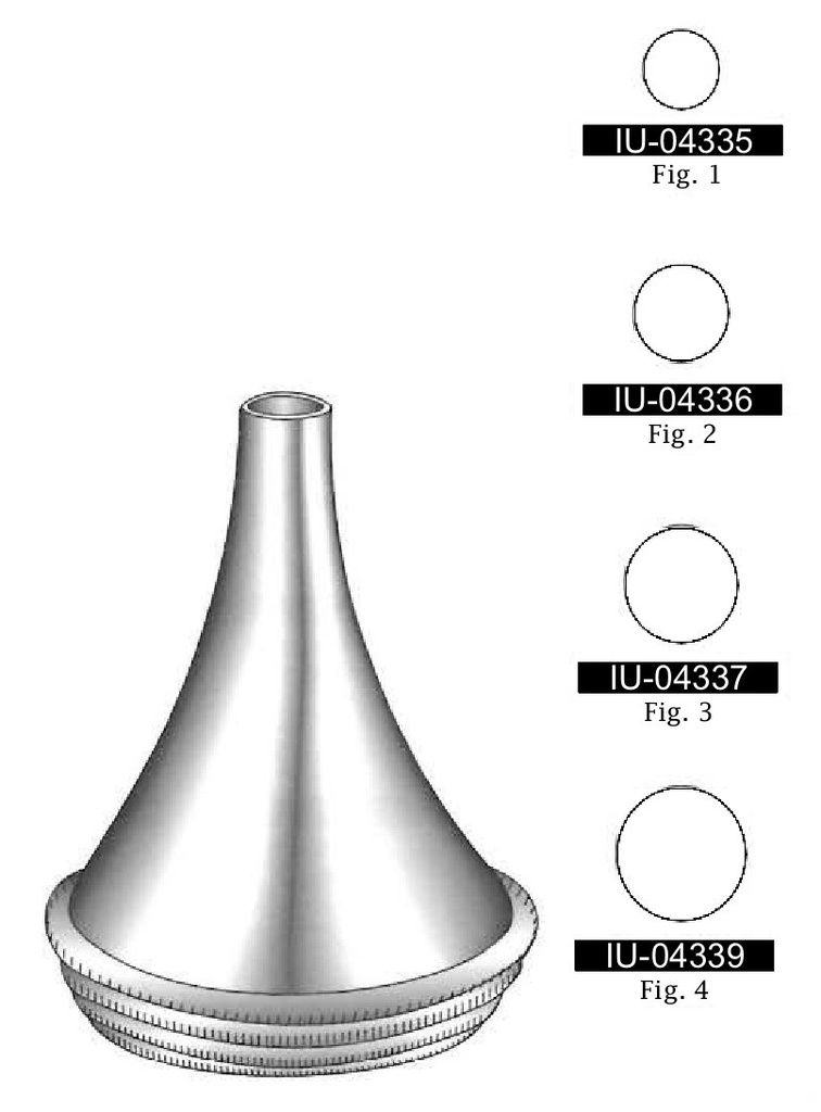 Boucheron ear speculum, set of 4 pieces - figure 1 to 4