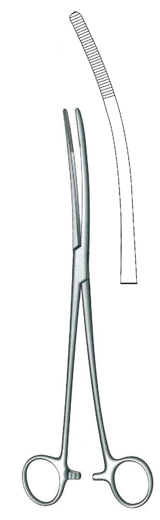 Bozeman forceps, curved - length = 26 cm / 10-1/4"