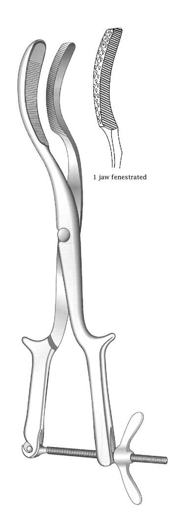 Braun's cranioclast, one fenestrated tip - length = 42 cm / 16-3/4"