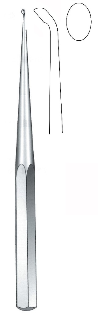 Brun bone curette, 45° angle, figure 5 - length = 23 cm / 9"