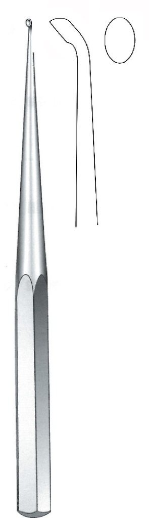 Brun bone curette, 45° angle, figure 2 - length = 23 cm / 9"