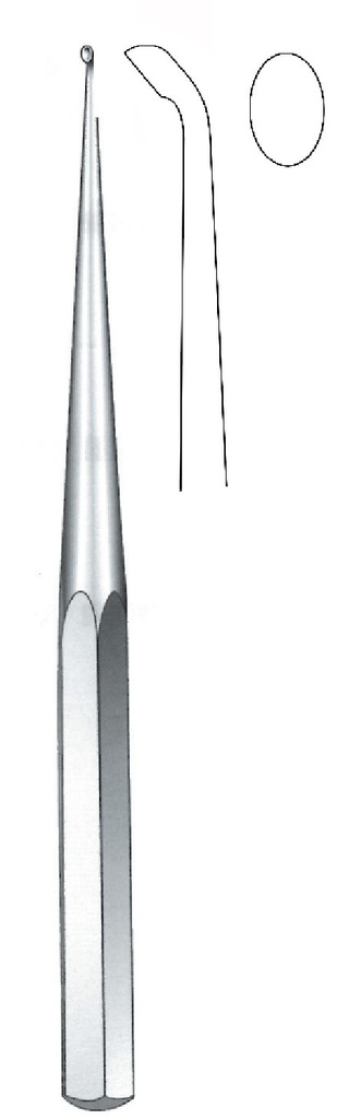 Brun bone curette, 45° angle, figure 3 - length = 23 cm / 9"