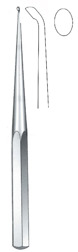 Cureta para hueso Brun, ángulo de 45°, figura 4 - longitud = 23 cm / 9"