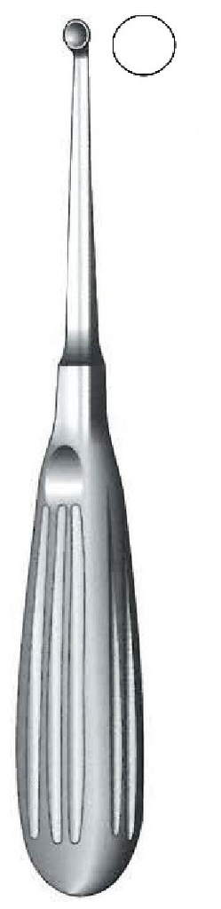 Bruns Bone Curette, figure 0 - length = 17 cm / 6-3/4"