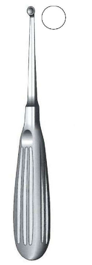 Bruns Bone Curette, figure 2 - length = 17 cm / 6-3/4"