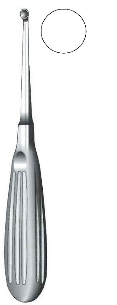Bruns Bone Curette Figure 5 - length = 17 cm / 6-3/4"