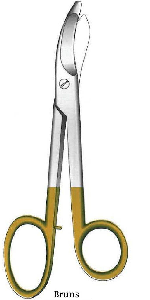 Tijera para vendaje Bruns, TC Gold - longitud = 24 cm / 9-1/2"