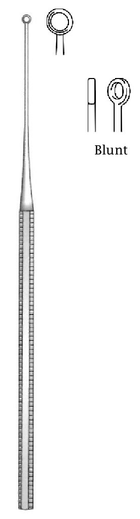 Buck Ear Curette, blunt, figure 4 - length = 16.5 cm / 6-1/2"
