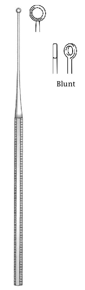 Buck Ear Curette, blunt, figure 5 - length = 16.5 cm / 6-1/2"
