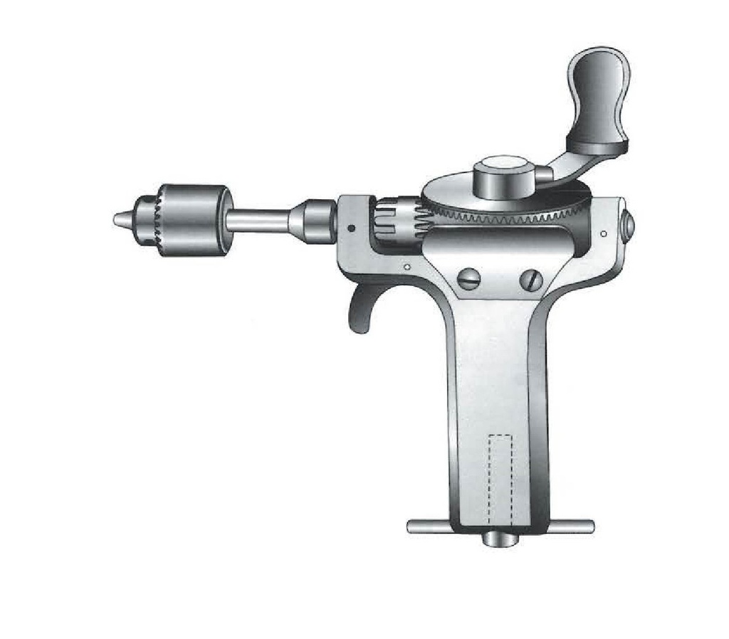 Bunnell Hand Drill with Chuck - length = 24 cm / 9-1/2"