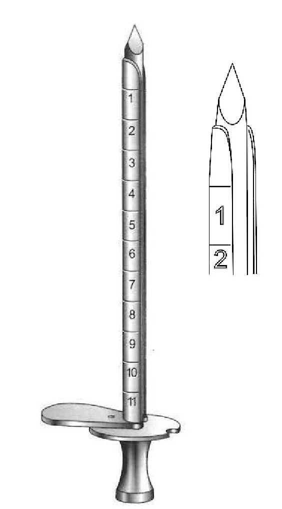 Campbell trocar, diameter = 6 mm - length = 16 cm / 6-1/4"