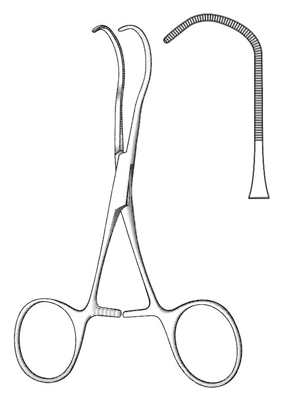 Pinza pediátrica Castaneda, figura 1 - longitud = 12 cm / 4-3/4"
