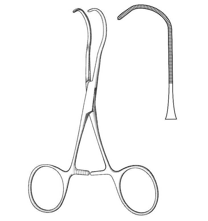 Pinza pediátrica Castaneda, figura 2 - longitud = 12 cm / 4-3/4"